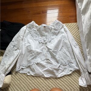 Free People Maisie Cutwork Long Sleeve Size XS